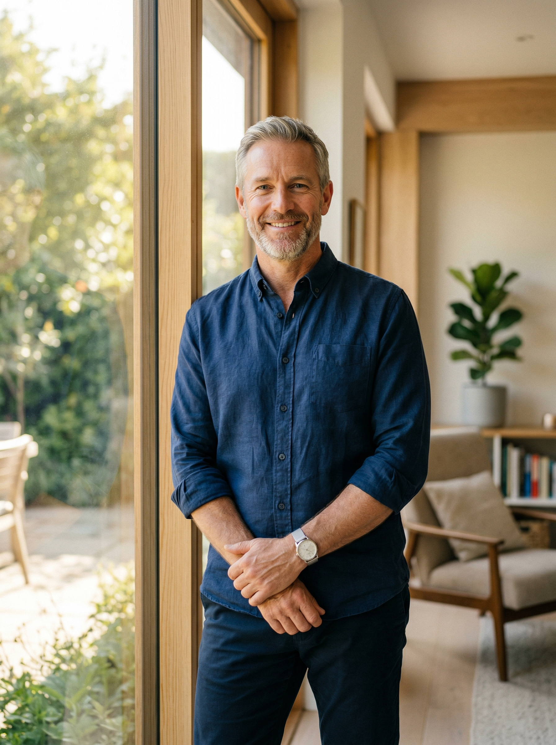 Healthy confident man in his 50s